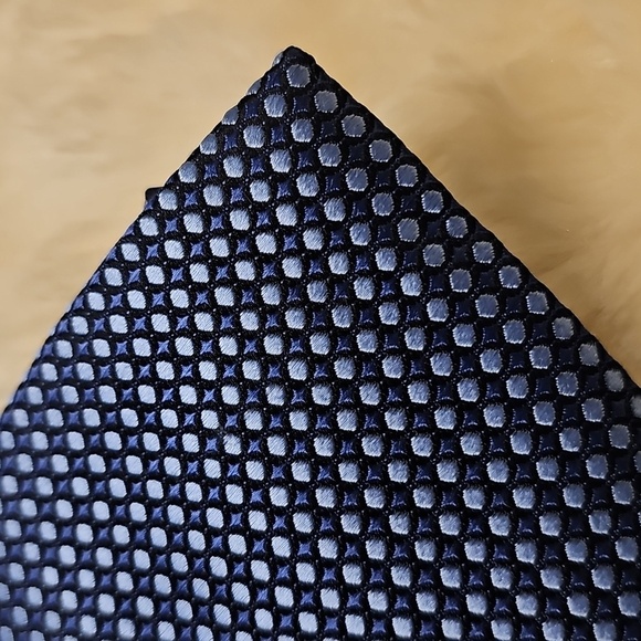 Men's Blue Patterned Tie By SETAZONE.Pure Silk, Hand Made. - Picture 3 of 5